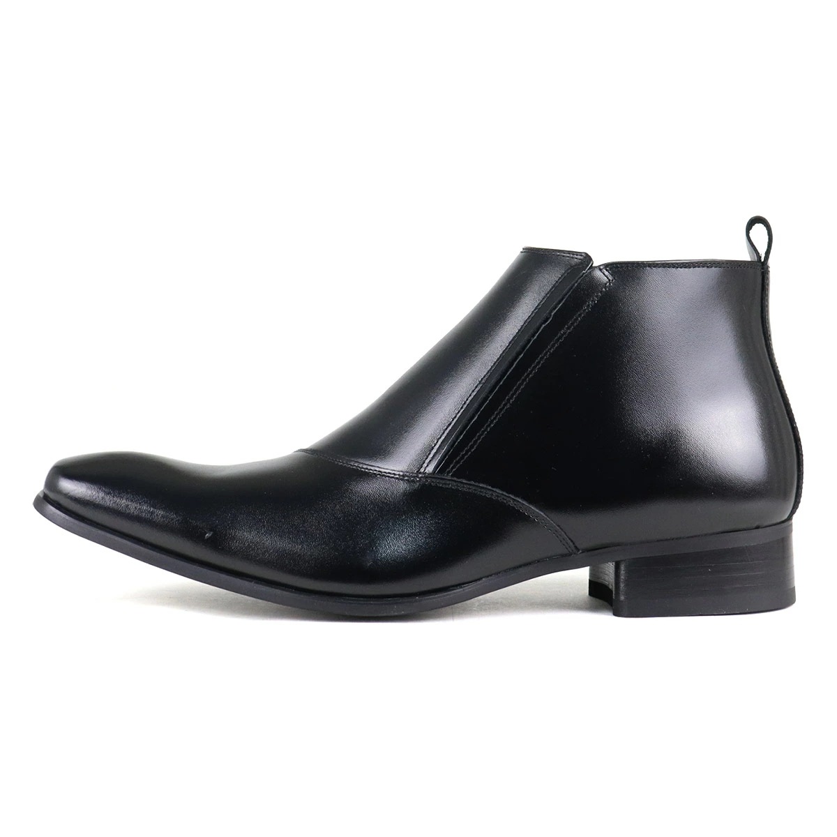 ビジネスシューズ ハイカット 本革 日本製 メンズ 革靴 サイドジップ ブーツ ショートブーツ レザー スエード プレーントゥ カジュアル 紳士靴 紐靴 7777 スリッポン 黒 ブラック