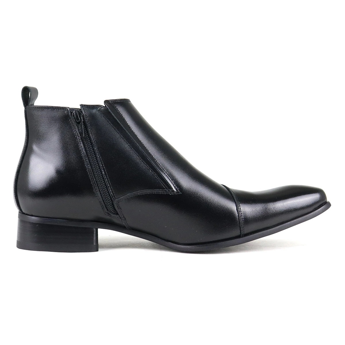 ビジネスシューズ ハイカット 本革 日本製 メンズ 革靴 サイドジップ ブーツ ショートブーツ レザー スエード プレーントゥ カジュアル 紳士靴 紐靴 7777 スリッポン 黒 ブラック