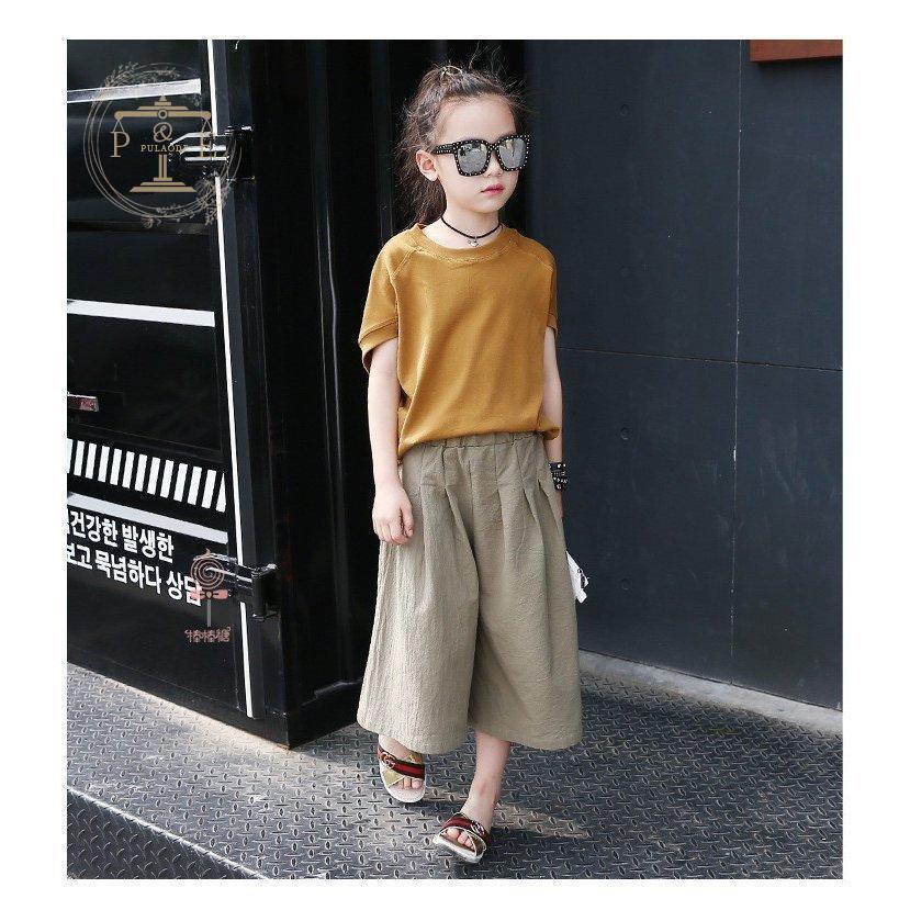 子供服 女の子 韓国 セットアップ キッズ 夏 2点セット 子ども服 Tシャツ +パンツ 半袖 カットソー 大人っぽい カジュアル ナチュラル ガール 女児 おしゃれ