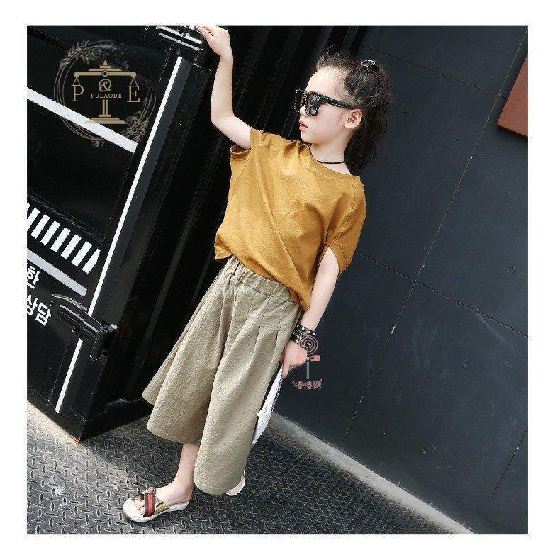 子供服 女の子 韓国 セットアップ キッズ 夏 2点セット 子ども服 Tシャツ +パンツ 半袖 カットソー 大人っぽい カジュアル ナチュラル ガール 女児 おしゃれ