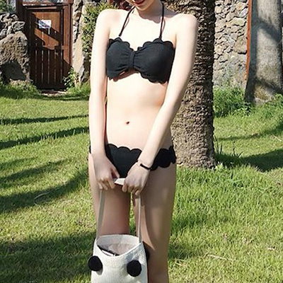 胸元のリボンがキュートなスカラップビキニ☆0288 胸元のリボンがキュートなスカラップビキニ☆0288