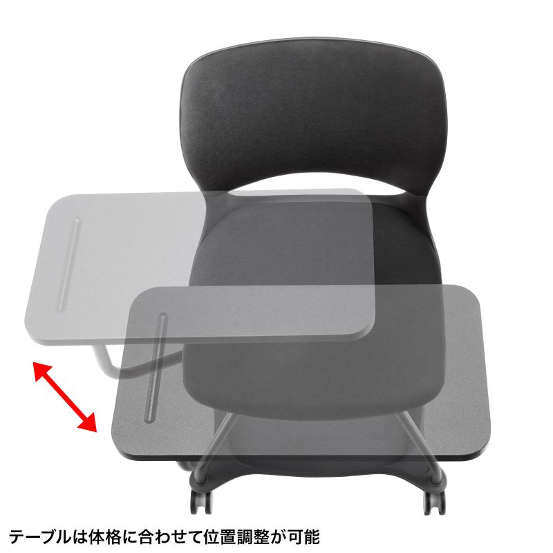 SNC-T165BK （ブラック） ミーティングチェア　テーブル付き