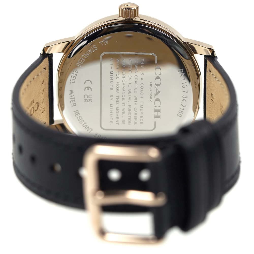 コーチ 腕時計 レディース グリーン ブラック レザーベルト COACH GRAND 14503972