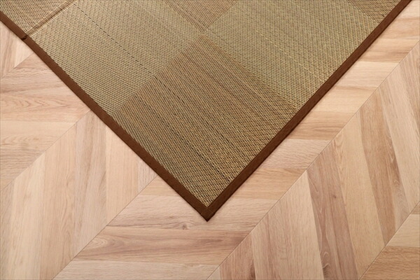 い草 カーペット ござ 江戸間3畳 約174x261cm ブラウン 防炎 抗菌 防臭 市松柄