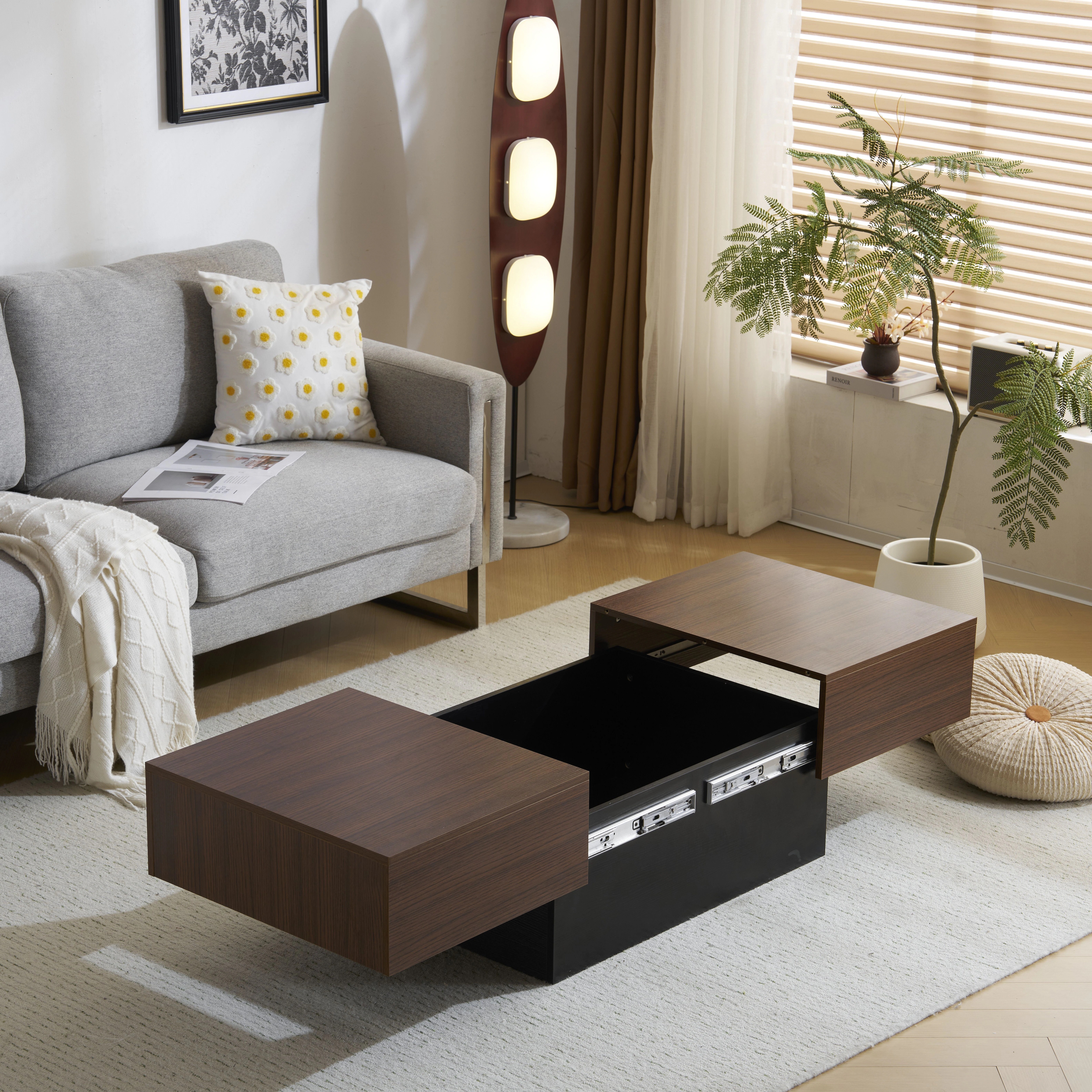 ローテーブル 収納付き センターテーブル 大容量 簡単開閉 収納テーブル