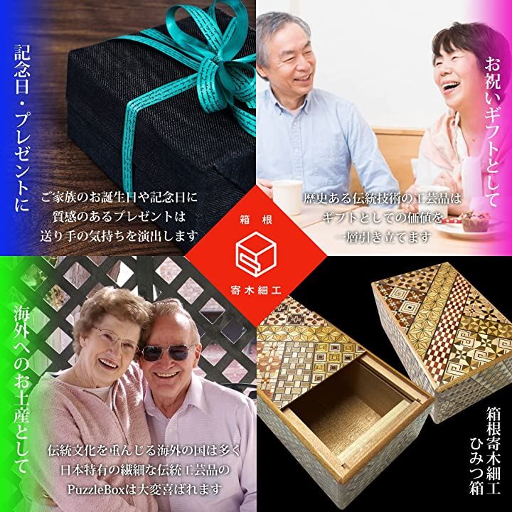 箱根 寄木細工 ひみつ箱 箱付き 伝統工芸品 パズル PuzzleBox HAKONE made 日 箱根 寄木細工 ひみつ箱 箱付き 伝統工芸品 パズル PuzzleBox HAKONE made 日