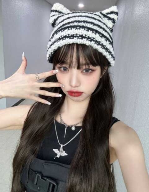 ☆韓国の人気☆【FALLETT】☆NERO BEANI.E☆ビーニー☆ Qoo10] Fallett [IVE ウォニョン着用] NERO B