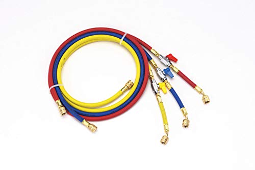 イチネンTASCO TA132AA-3 バルブ付チャージホース92cm黄