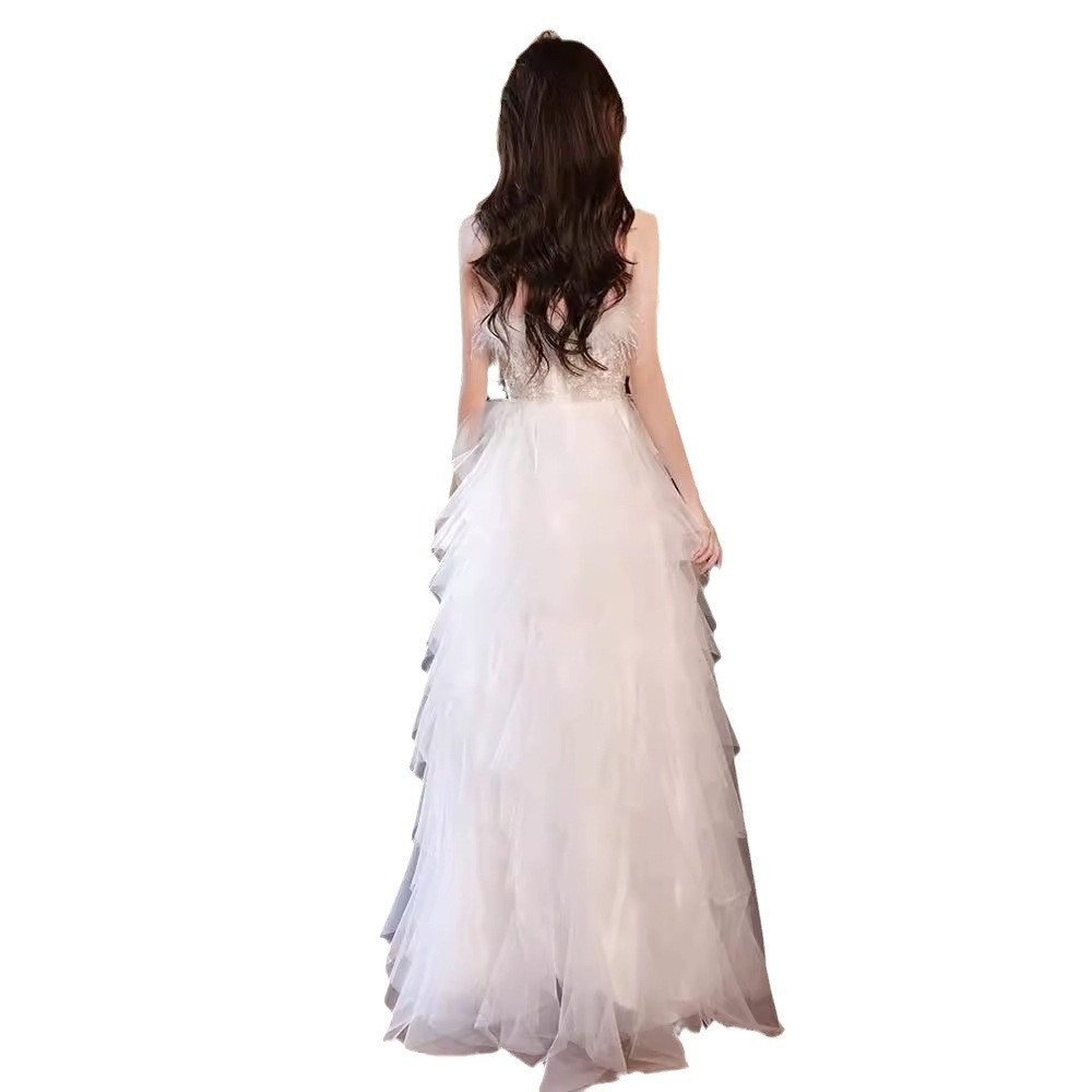 【高級宴会ドレス】イブニングドレス 誕生日 高級 フェザーデザイン 夏 高級感あるストラップレス オフショルダー 宴会 社交界の女性 司会 パフォーマンス ワンピース 【高級宴会ドレス】イブニングドレス 誕生日 高級 フェザーデザイン 夏 高級感あるストラップレス オフショルダー 宴会 社交界の女性 司会 パフォーマンス ワンピース