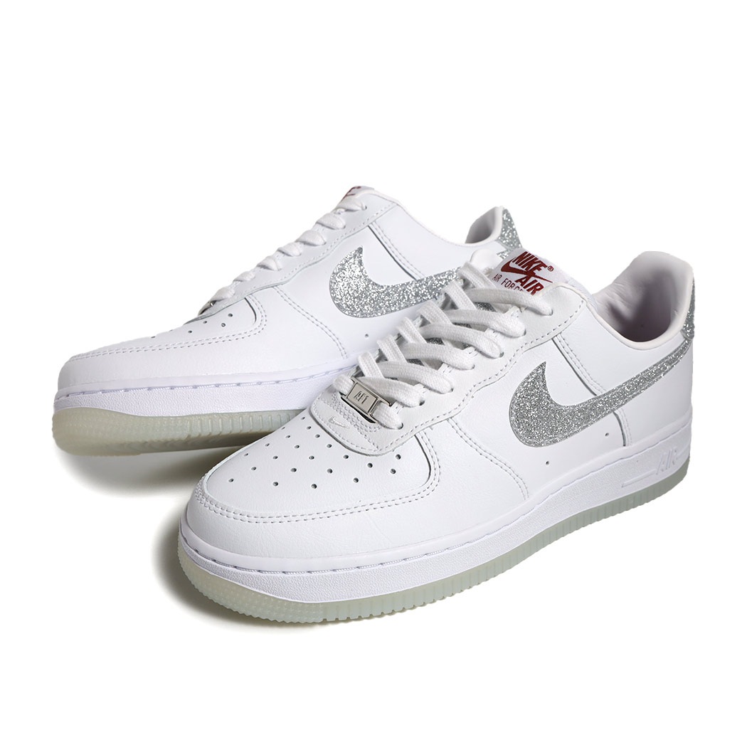 NIKE ナイキ ウィメンズ エアフォース スニーカー WMNS AIR FORCE 1 07 LX GLITTER SWOOSH ( 白 ホワイト ラメ レディース HQ3461-191 )