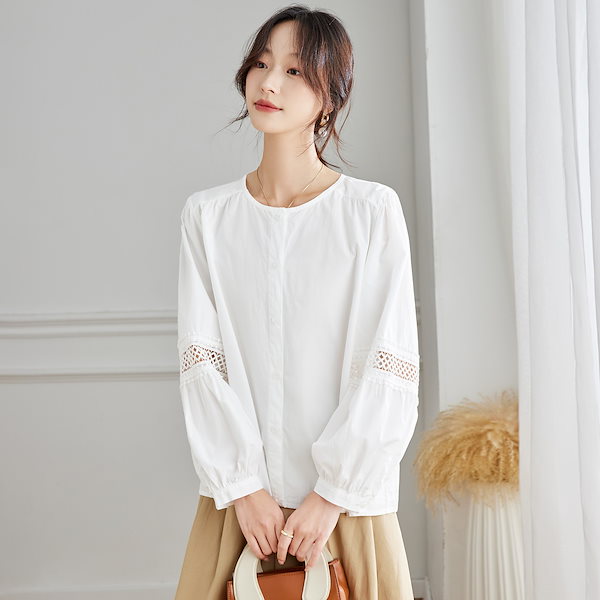 Qoo10] 【早割SALE！】ラウンドネック白シャツ