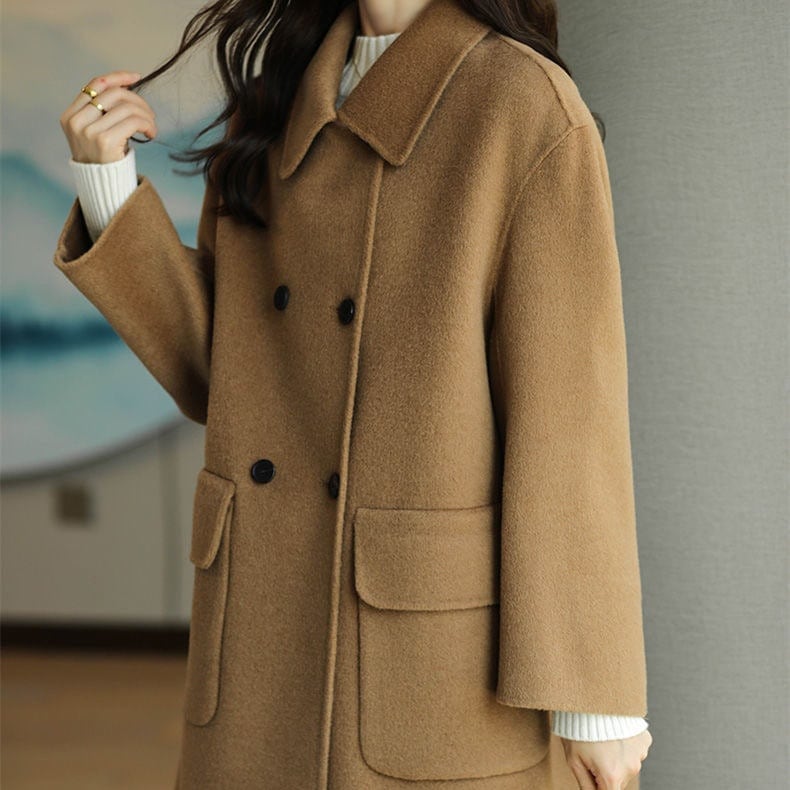 【送料無料】ラシャ コート 加厚 アウター 着痩せ ブラウス ロング丈 体形カバー 裏起毛ファッション 【送料無料】ラシャ コート 加厚 アウター 着痩せ ブラウス ロング丈 体形カバー 裏起毛ファッション