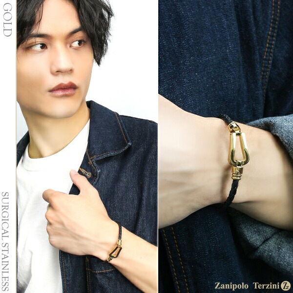 ザニポロタルツィーニ 馬蹄 サージカルステンレス レザー バングル ブレスレット レザーブレス ザニポロタルツィーニ 馬蹄 サージカルステンレス レザー バングル ブレスレット レザーブレス