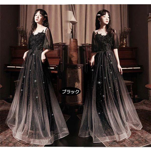 新品/第1弾キャンペーンロングドレス 演奏会用ドレス パーティードレス Aライン 結婚式 演奏会 ステージドレス 大きいサイズ アフタヌーンドレス 20代 30代 イブニングド
