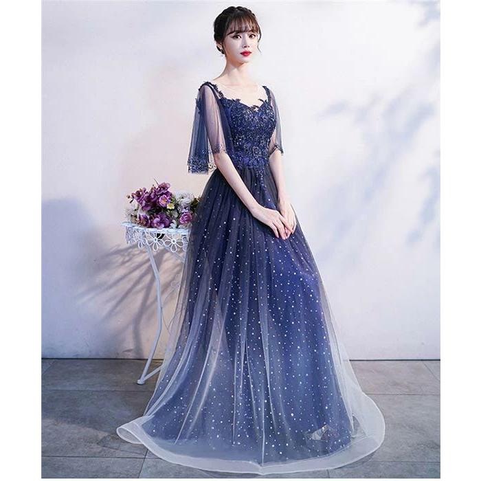 新品/第1弾キャンペーンロングドレス 演奏会用ドレス パーティードレス Aライン 結婚式 演奏会 ステージドレス 大きいサイズ アフタヌーンドレス 20代 30代 イブニングド