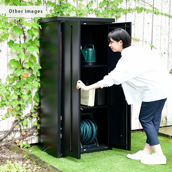 物置 屋外 おしゃれ 大型 (幅79奥行50高さ162) 鍵付き ISM-750 ブラック
