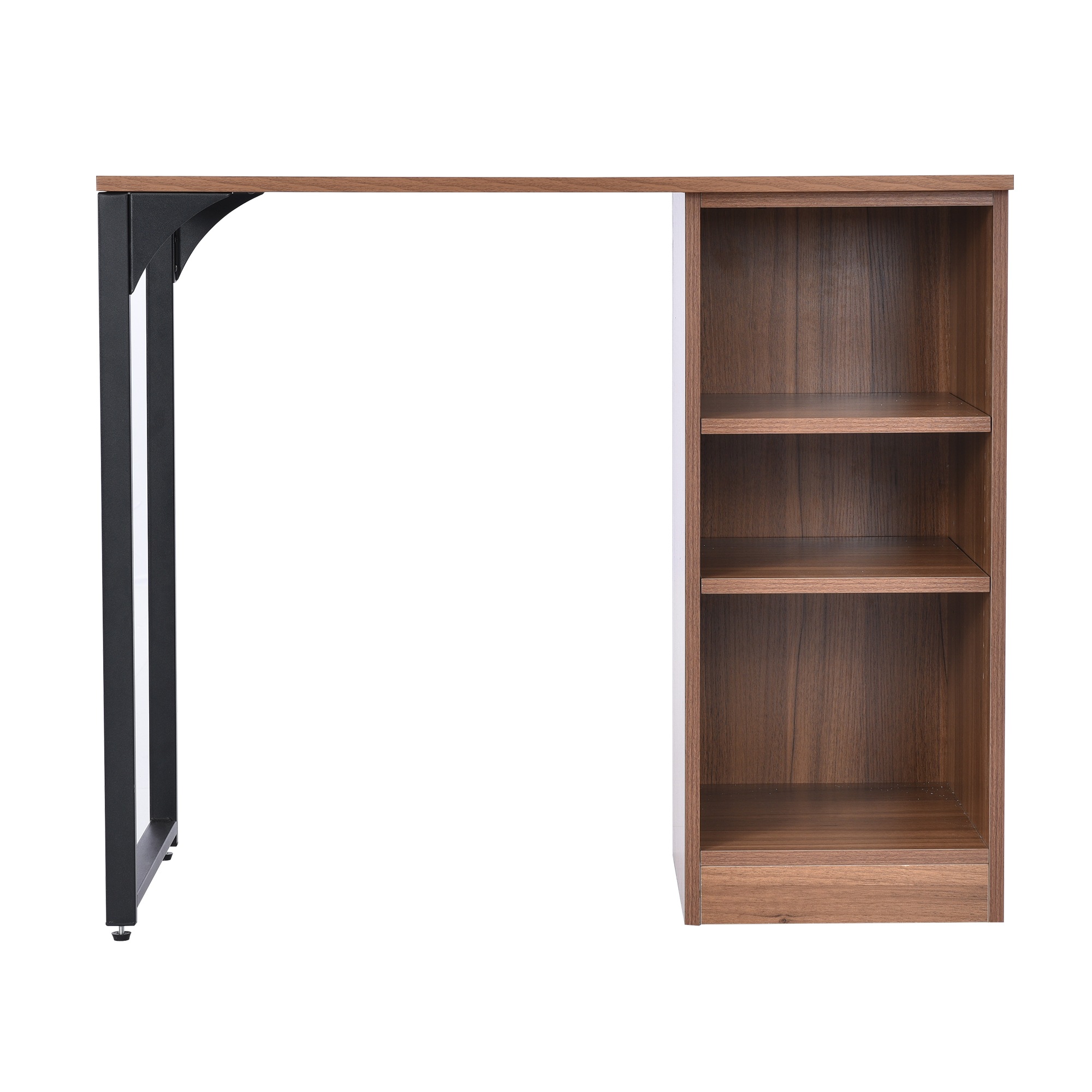 【国内発送,送.料無料】A319【新品登場】パソコンデスク 3段シェルフ付 オフィスデスク 簡易デスク 木製 ミシン台 学習机 アジャスター付き【ダークブラウン】