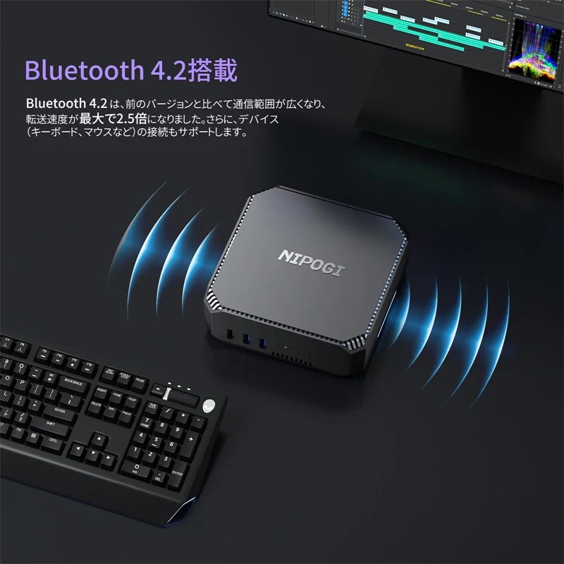 ミニPC Alder Lake N100 デスクトップpc ミニパソコン 4C4T 3.4GHz 16GB DDR4 1TB SSD 2画面出力 2TB増設 放熱静音 4K 小型pc