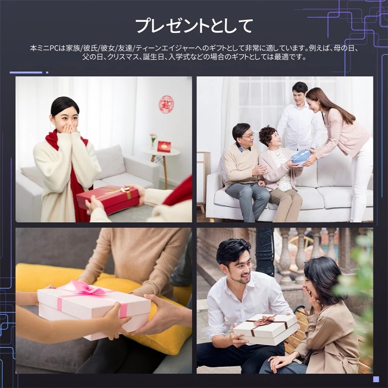 ミニPC Alder Lake N100 デスクトップpc ミニパソコン 4C4T 3.4GHz 16GB DDR4 1TB SSD 2画面出力 2TB増設 放熱静音 4K 小型pc