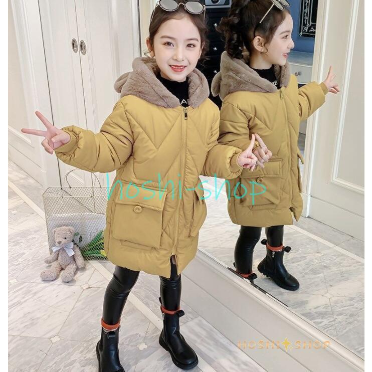 中綿コート キッズ 韓国子供服 男の子 女の子 冬服 子供コート アウター 厚手 ダウン風コート キッズコート ロングコート 中綿ジャケット フード付き