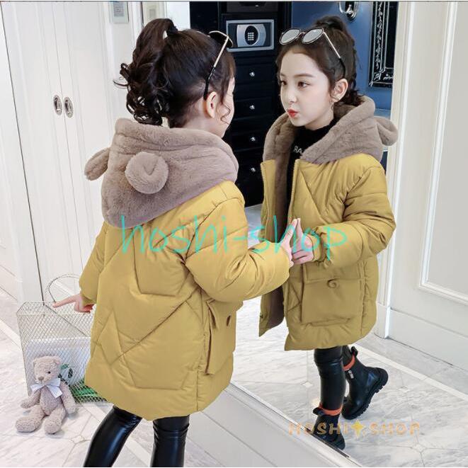 中綿コート キッズ 韓国子供服 男の子 女の子 冬服 子供コート アウター 厚手 ダウン風コート キッズコート ロングコート 中綿ジャケット フード付き