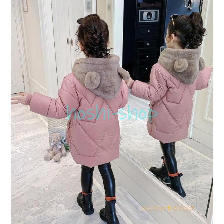 中綿コート キッズ 韓国子供服 男の子 女の子 冬服 子供コート アウター 厚手 ダウン風コート キッズコート ロングコート 中綿ジャケット フード付き