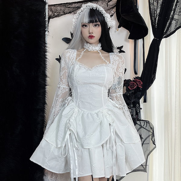 Qoo10] 新作 ロリータ ゴシック ゴム 半袖 ゴ