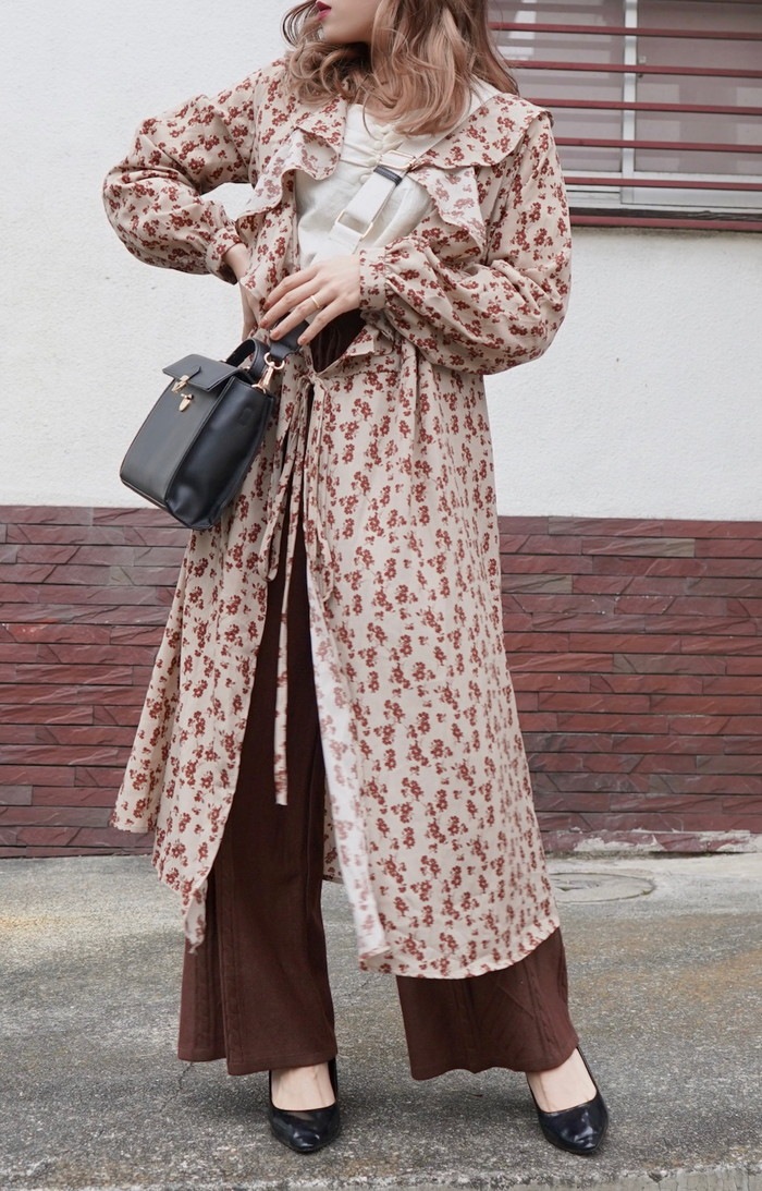 One Color Flower 2way Long Gown/Onepiece (beige) A,D,G レディース One Color Flower 2way Long Gown/Onepiece (beige) A,D,G レディース