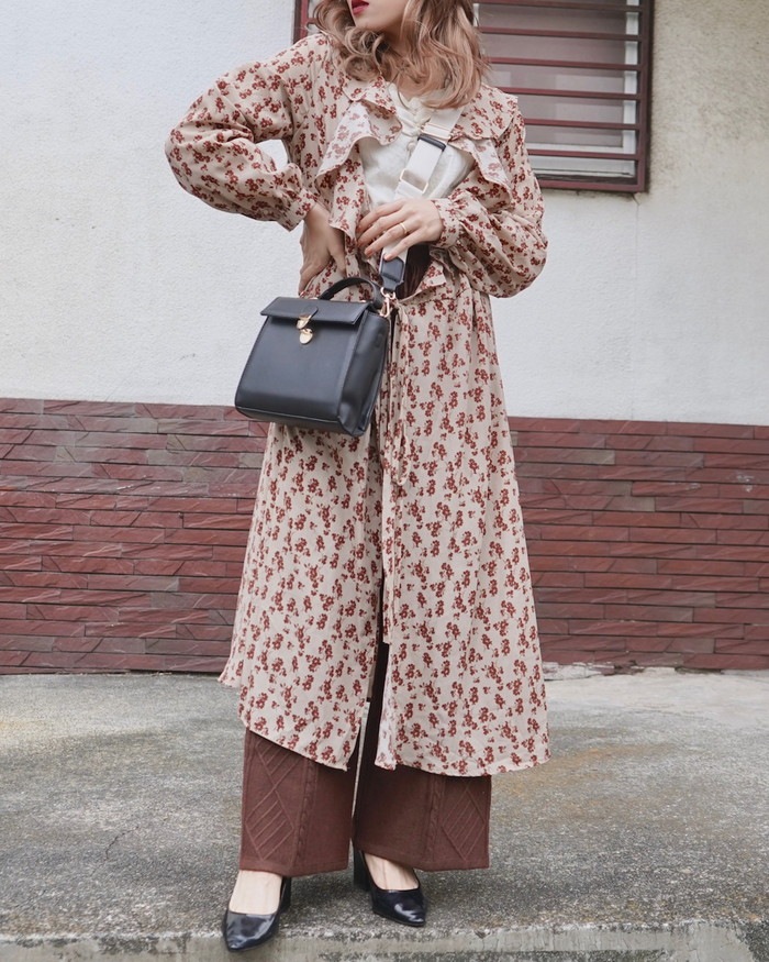 One Color Flower 2way Long Gown/Onepiece (beige) A,D,G レディース One Color Flower 2way Long Gown/Onepiece (beige) A,D,G レディース