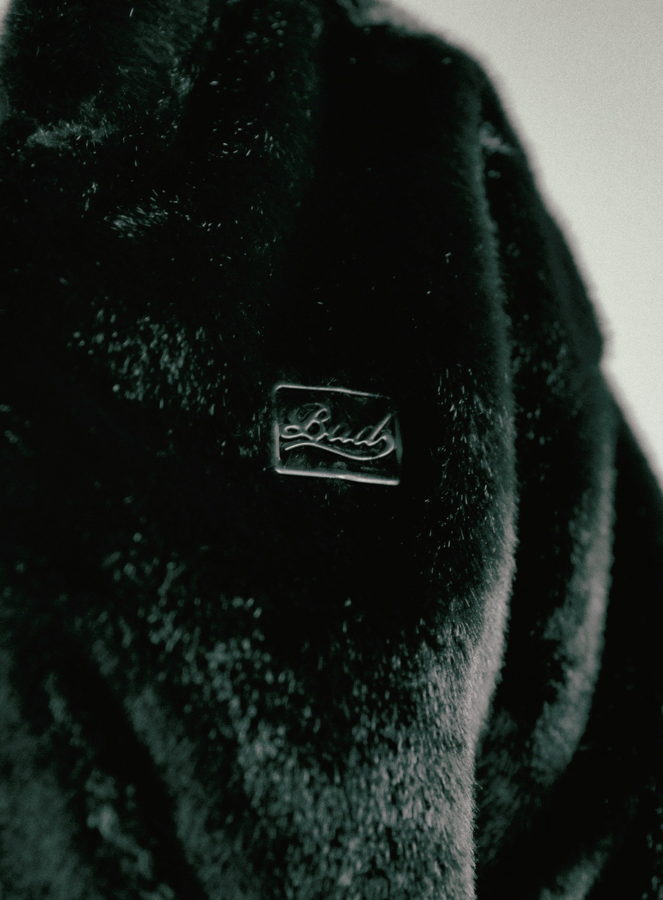 BADBLOOD】 BEYOND SOFT LIGHT FUR ZIP-UP JACKET : BLACK