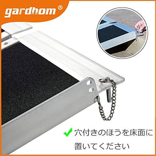 アルミスロープ 61CM, gardhom 段差解消スロープ 10CM 車椅子用 台車用 介護用スロープ 荷重272KG 玄関 階段 折り畳 アルミスロープ 61CM, gardhom 車椅子用 台車用 介護用スロープ 荷重