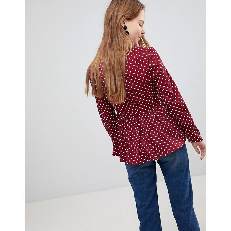 インフルエンス レディース トップス ブラウス・シャツ【Influence Polka Dot Blouse】Burgundy polka インフルエンス レディース トップス ブラウス・シャツ【Influence Polka Dot Blouse】Burgundy polka