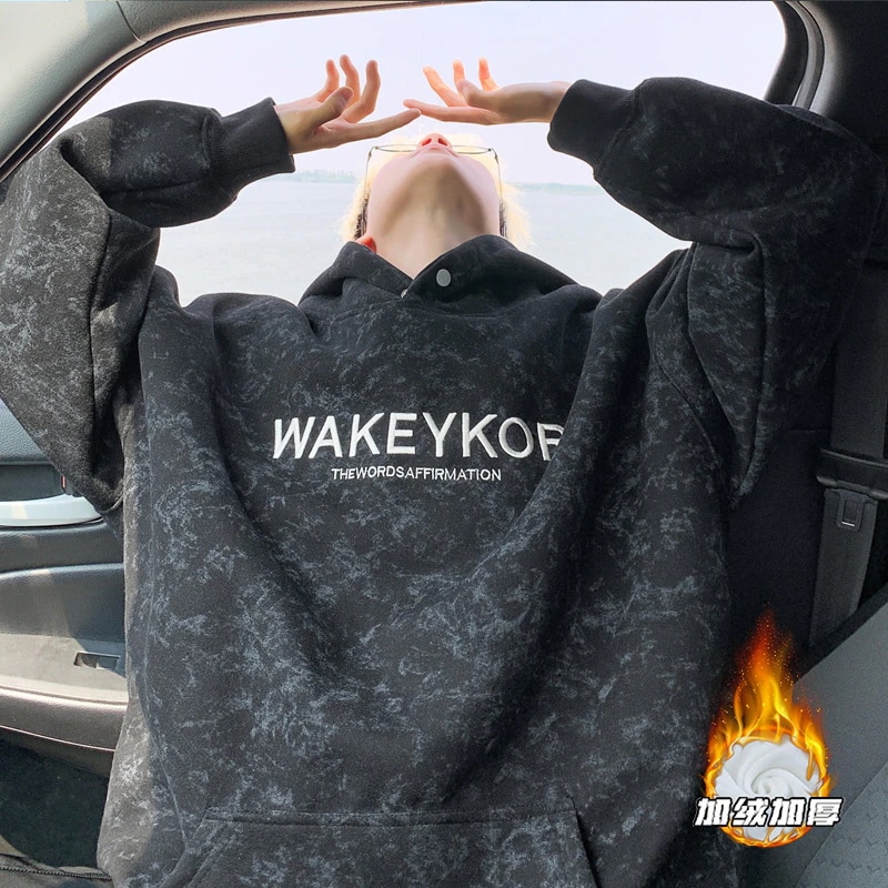 メンズファッション パーカー 420Gヘビータイダイフード付きスウェットシャツメンズ秋冬中わた入りの新しいティーンエイジャー メンズファッション パーカー 420Gヘビータイダイフード付きスウェットシャツメンズ秋冬中わた入りの新しいティーンエイジャー