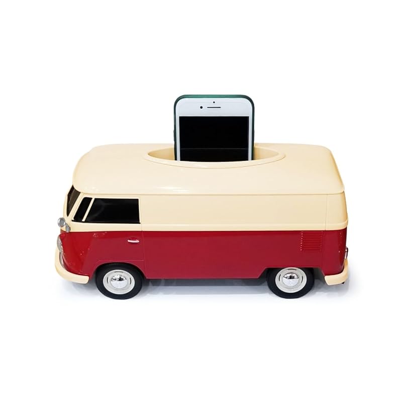 ティッシュケース+(プラス) T1バス カップホルダー付き ツートーン レッド2 T1 bus tissue case 2tone RED ティッシュケース+(プラス) T1バス カップホルダー付き ツートーン レッド2 T1 bus tissue case 2tone RED