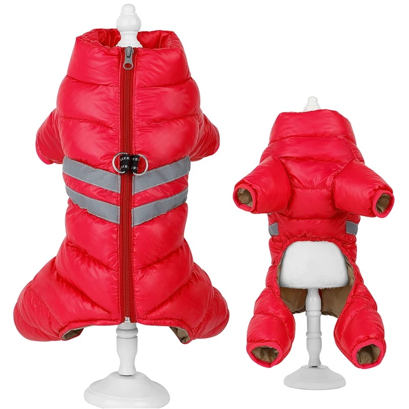 小型および中型犬用防水ジャケット,反射ペットコート,犬服,暖かいジャンプスーツ,フレンチブルドッグ服,冬