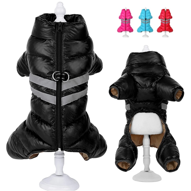 小型および中型犬用防水ジャケット,反射ペットコート,犬服,暖かいジャンプスーツ,フレンチブルドッグ服,冬