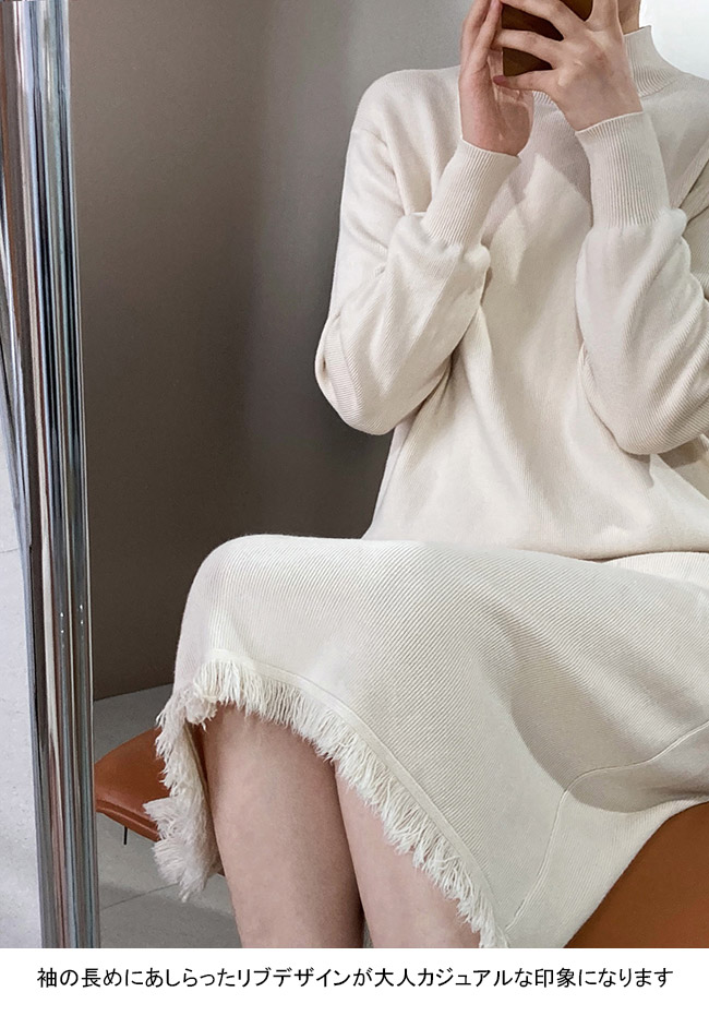 ニットワンピース レディース ニットセーター 無地 ハーフハイネック 長袖 リブ袖口 フリンジ付き ロング丈 トップス カジュアル 柔らかい 体型カバー スタイルアップ シンプル 快適 春秋 通勤 通 ニットワンピース レディース ニットセーター 無地 ハーフハイネック 長袖 リブ袖口 フリンジ付き ロング丈 トップス カジュアル 柔らかい 体型カバー スタイルアップ シンプル 快適 春秋 通勤 通