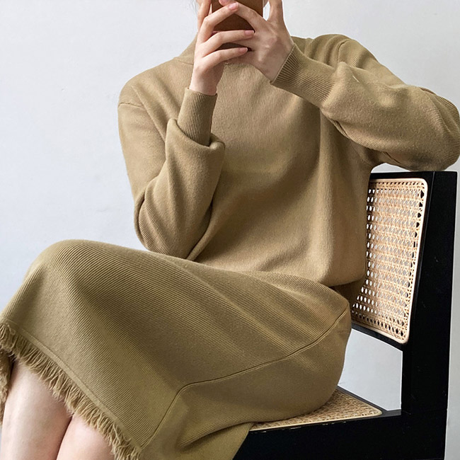 ニットワンピース レディース ニットセーター 無地 ハーフハイネック 長袖 リブ袖口 フリンジ付き ロング丈 トップス カジュアル 柔らかい 体型カバー スタイルアップ シンプル 快適 春秋 通勤 通 ニットワンピース レディース ニットセーター 無地 ハーフハイネック 長袖 リブ袖口 フリンジ付き ロング丈 トップス カジュアル 柔らかい 体型カバー スタイルアップ シンプル 快適 春秋 通勤 通