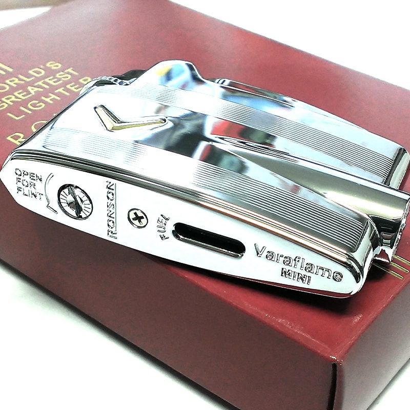 ガスライター フリント式 ロンソン ヴァラフレームミニ RONSON クロームエンジンタン シルバー ガス視認窓付き かっこいい シンプル おしゃれ メンズ プレゼント ギフト