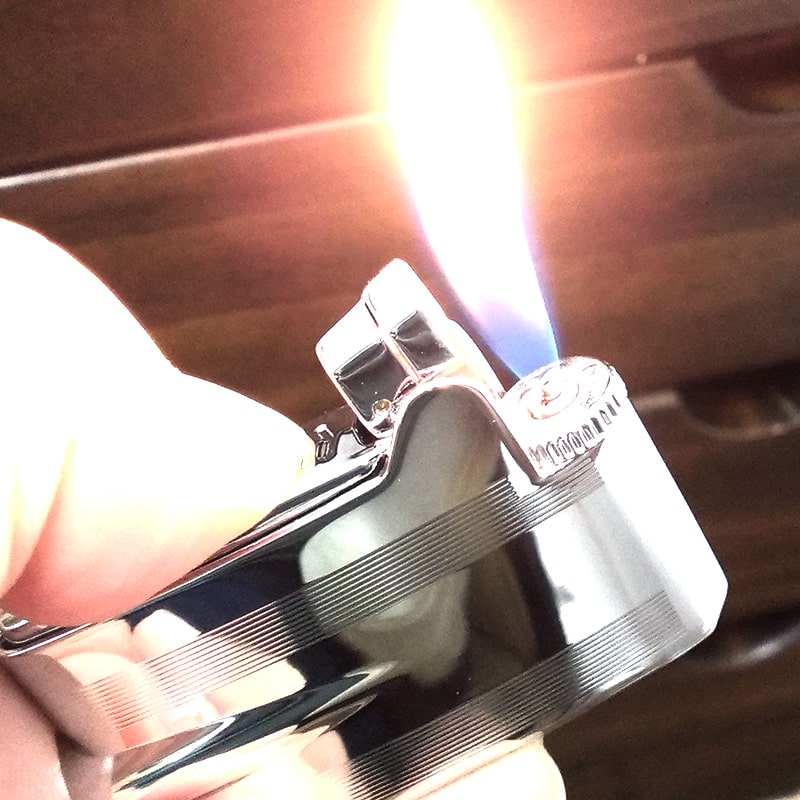 ガスライター フリント式 ロンソン ヴァラフレームミニ RONSON クロームエンジンタン シルバー ガス視認窓付き かっこいい シンプル おしゃれ メンズ プレゼント ギフト