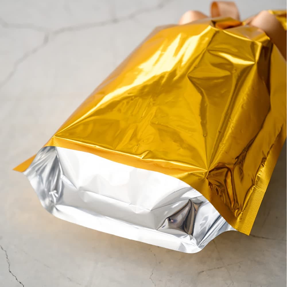 ヘッズ ラッピング袋 35×48×12cm S ゴールド 20枚 アルミ蒸着 リボン付バッグ お祝い 合格 入学 誕生日 クリスマス HEADS AGO-RBS