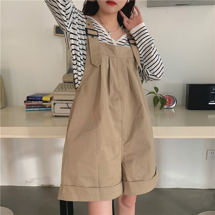 オールインワン つなぎ レディース ミニ 袖なし ワイド 裾ワイド 綿 ポリエステル かわいい 大人可愛い シンプル カジュアル おしゃれ こなれ感 ラフ 個性的 抜け感 ラブリー キュート 無地 春