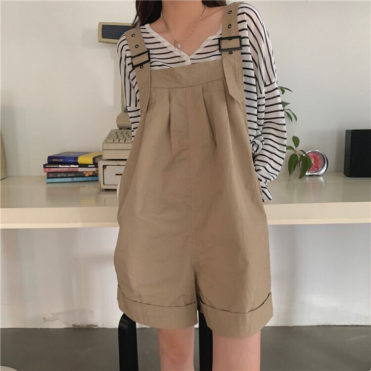 オールインワン つなぎ レディース ミニ 袖なし ワイド 裾ワイド 綿 ポリエステル かわいい 大人可愛い シンプル カジュアル おしゃれ こなれ感 ラフ 個性的 抜け感 ラブリー キュート 無地 春