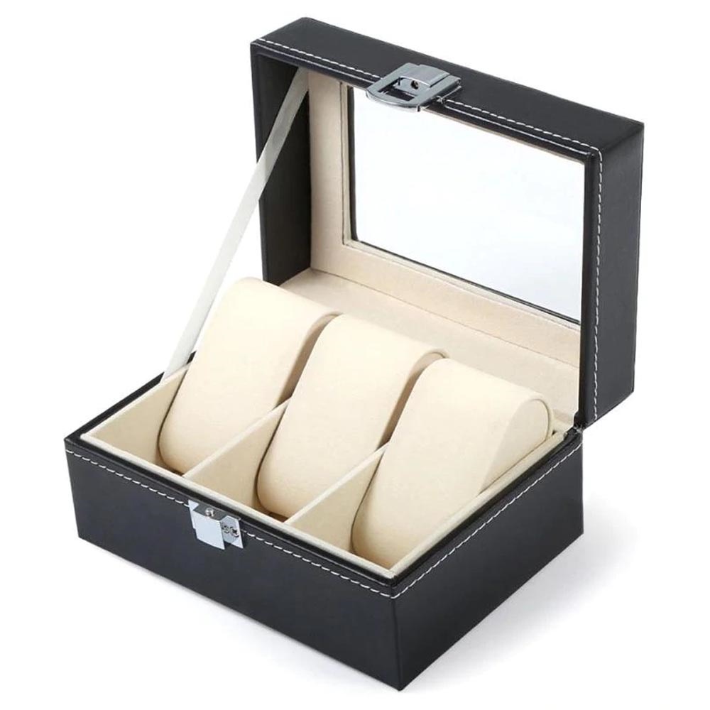 時計ディスプレイケース(3本用 ブラック) 高級 レザー ベルベット 革 皮 ディスプレイボックス ガラス コレクションボックス 父の日 プレゼント ギフト 男性 彼氏 時計ディスプレイケース(3本用 ブラック) 高級 レザー ベルベット 革 皮 ディスプレイボックス ガラス コレクションボックス 父の日 プレゼント ギフト 男性 彼氏