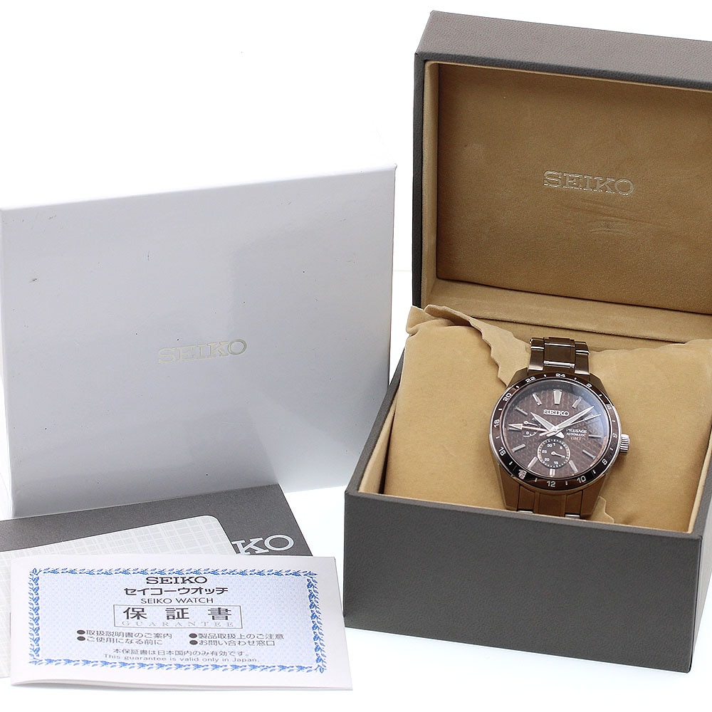 セイコー SEIKO SARF009/6R64-00C0 プレサージュ GMT 自動巻き メンズ 極美品 箱・保証書付き_835960【中古】