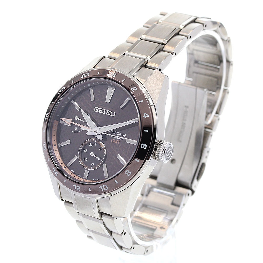 セイコー SEIKO SARF009/6R64-00C0 プレサージュ GMT 自動巻き メンズ 極美品 箱・保証書付き_835960【中古】