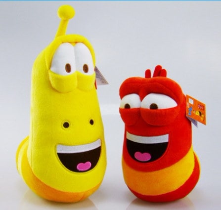 Larva ラーバ ぬいぐるみ 赤と黄色 ストライプ 韓国 レッド レア