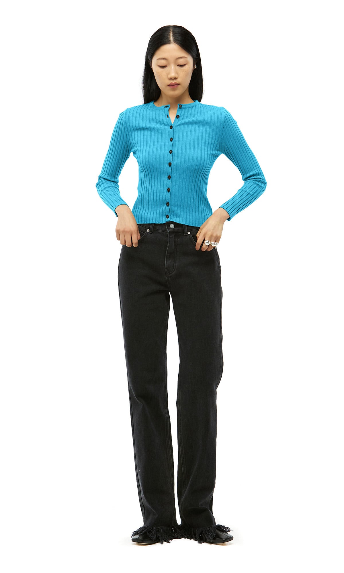 【J.CHUNG】 DANIA KNIT CARDIGAN : ZIMA BLUE 【J.CHUNG】 DANIA KNIT CARDIGAN : ZIMA BLUE