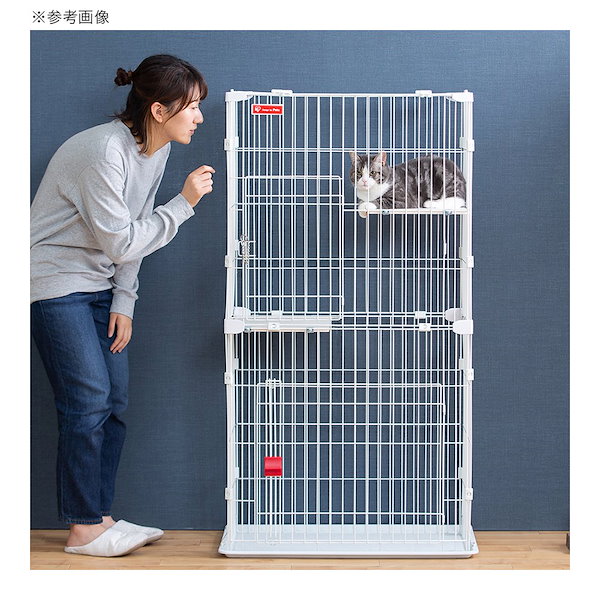 カラースリムキャットケージ スリムキャットケージ2段 ホワイト PSCC－752 CRC30―53―07