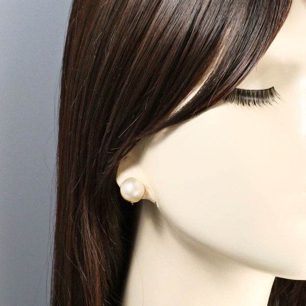 K18 18金 YG イエローゴールド イヤリング マベパール(真珠) ジュエリー 中古 K18 18金 YG イエローゴールド イヤリング マベパール(真珠) ジュエリー 中古